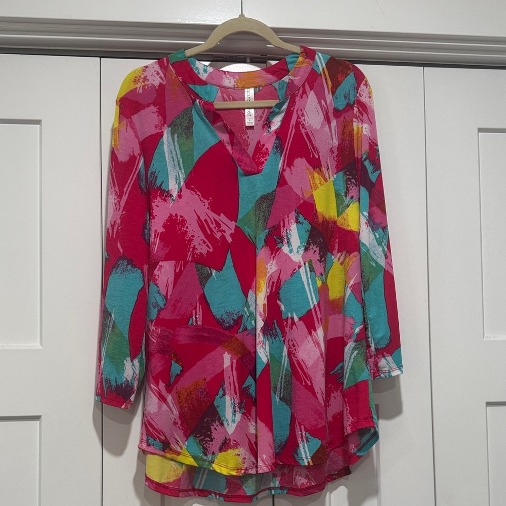 Vibrant Abstract Print Women's Blouse